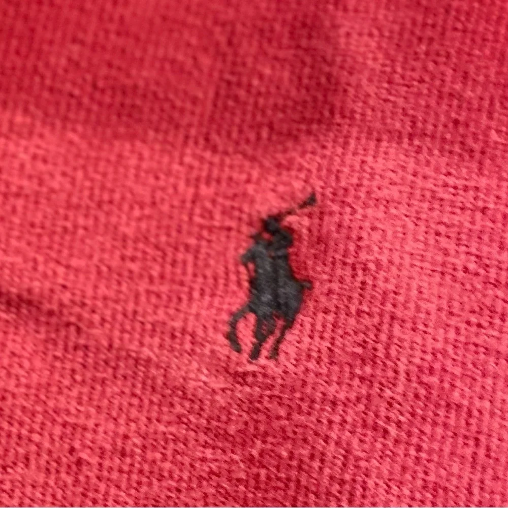 Polo Ralph Lauren Sweater Mens XL Red 1/4 Zip Pullover Collared Mock Neck
